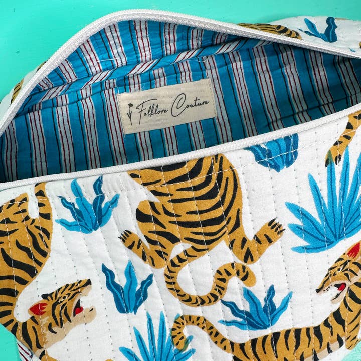 Folklore Couture - Wholesale Belt Bag - Women's - Quilted Belt Bag | Crossbody Fanny Pack Bags | White Tigers