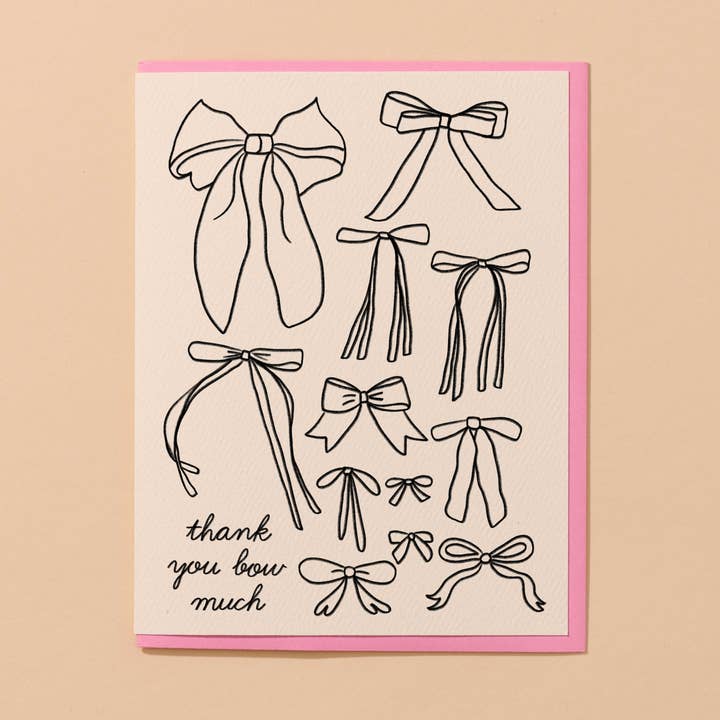 And Here We Are - Wholesale Thank You Card - Bow Girly Thank You Card - Coquette - Stocking stuffer, Holiday, Gift Guide0