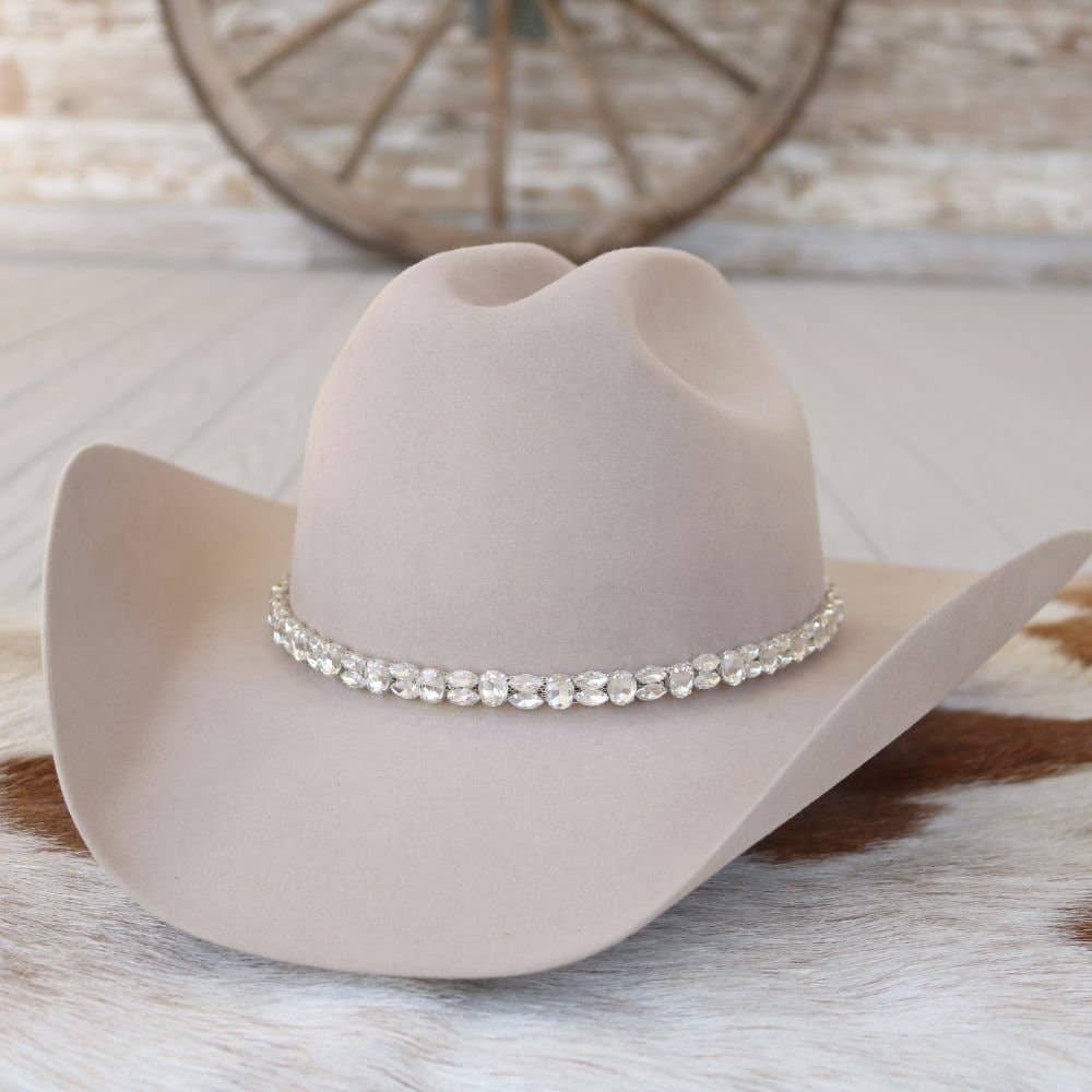 Willow Lane Hat Co. - Wholesale Hat Accessory - Women's - Silver Rhinestone Bling Hat Band - The Kate