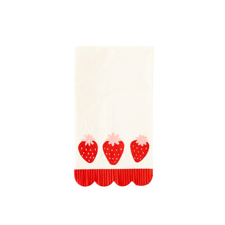 My Mind’s Eye - Wholesale Disposable Napkin - PLNP108 - Berry Fringe Scallop Guest Towel1