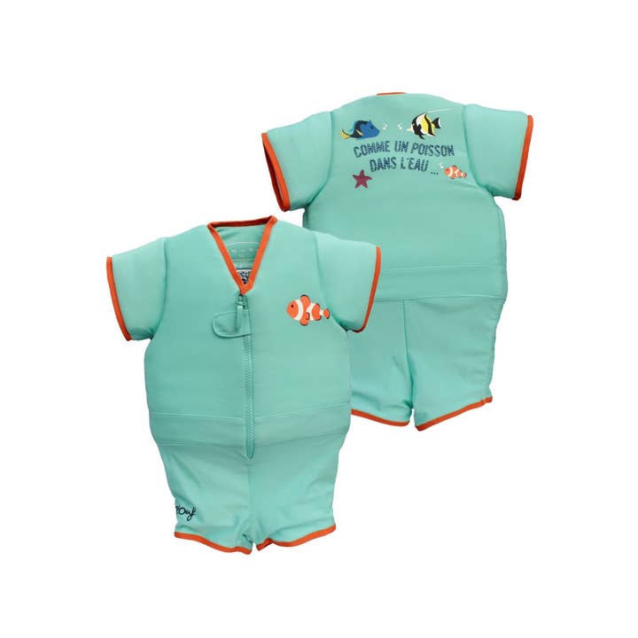 Plouf Safety Concept - Wholesale One Piece Swimsuit - Kids - Boy's Floating Swimsuit Fish: Safety & Awakening