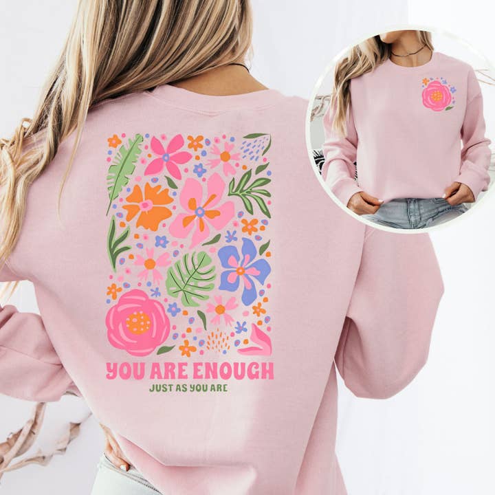 You Are Enough Crewneck Sweatshirt for wholesale by ChubbyBubbyBear