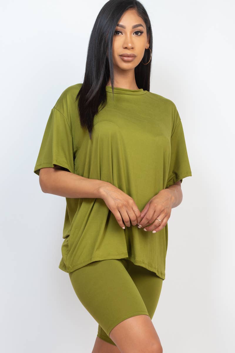 CAPELLA APPAREL - Wholesale Activewear Set - Women's - Loose Fit Top & Bike Shorts Set4