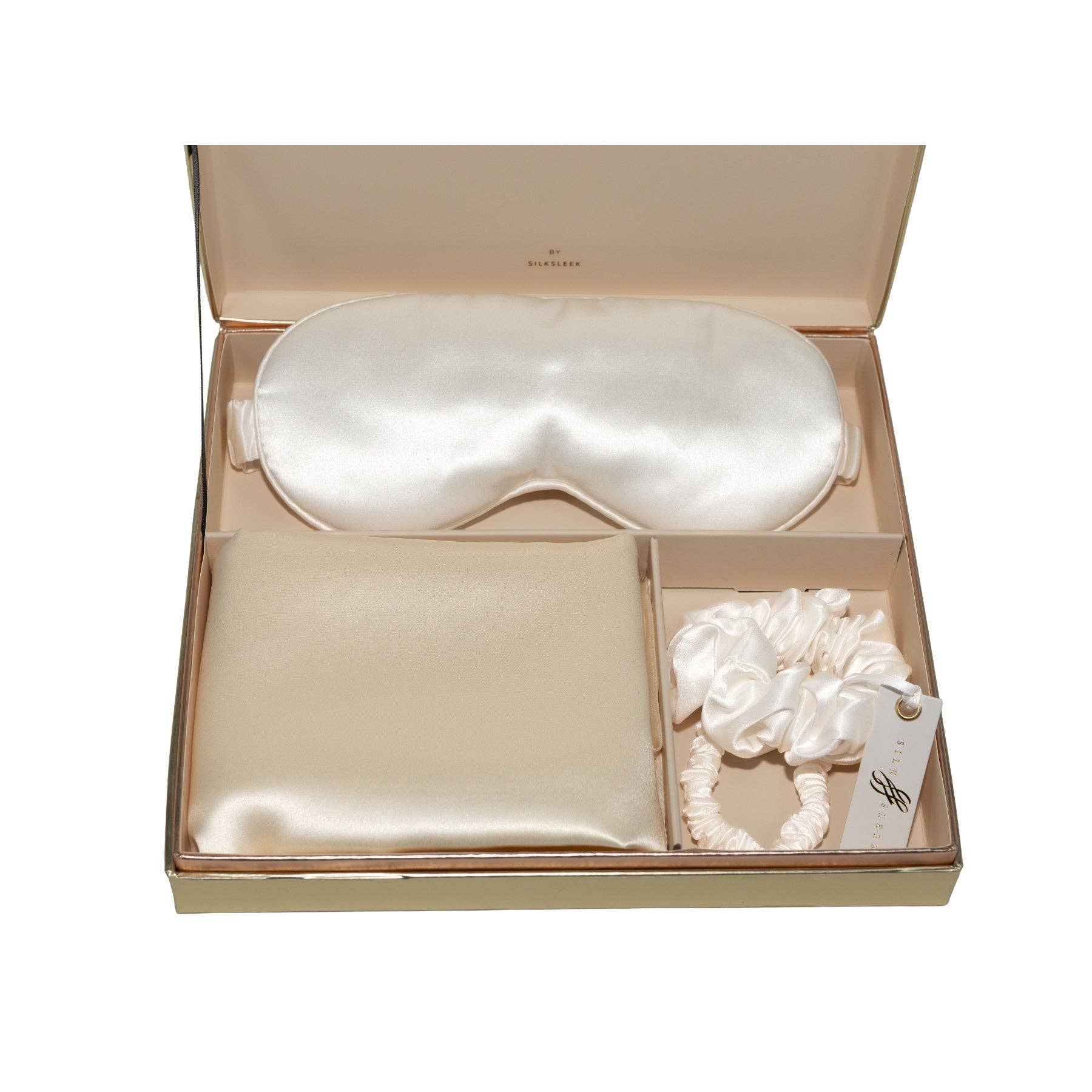 SilkSleek® – wholesale Bedding pillowcase/sham – Ivory Silk Gift Set4