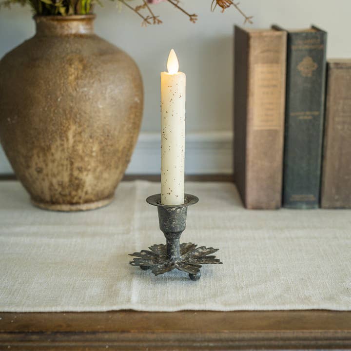Ragon House - Wholesale Candle Holder - 2.75" RUSTIC LEAF TAPER CANDLE HOLDER