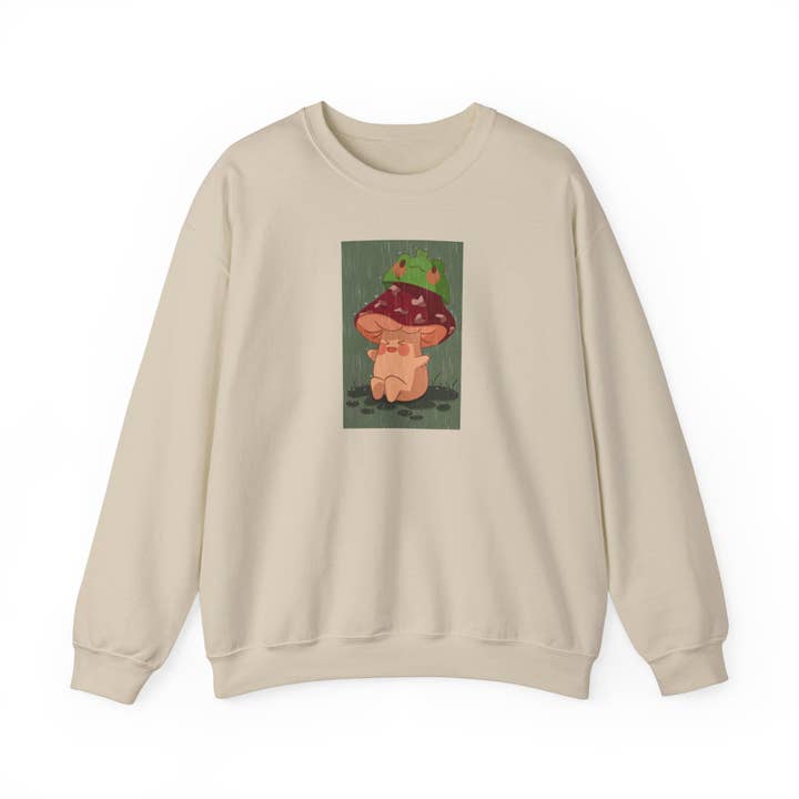 moose wearing frog hat - Unisex Heavy Blend™ Crewneck Sweatshirt for wholesale by froggiebums