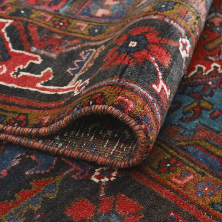 Noori Rug - Wholesale Area Rug - Fine VTG Firuz Red/Charcoal Rug, 6'7" x 8'9"4