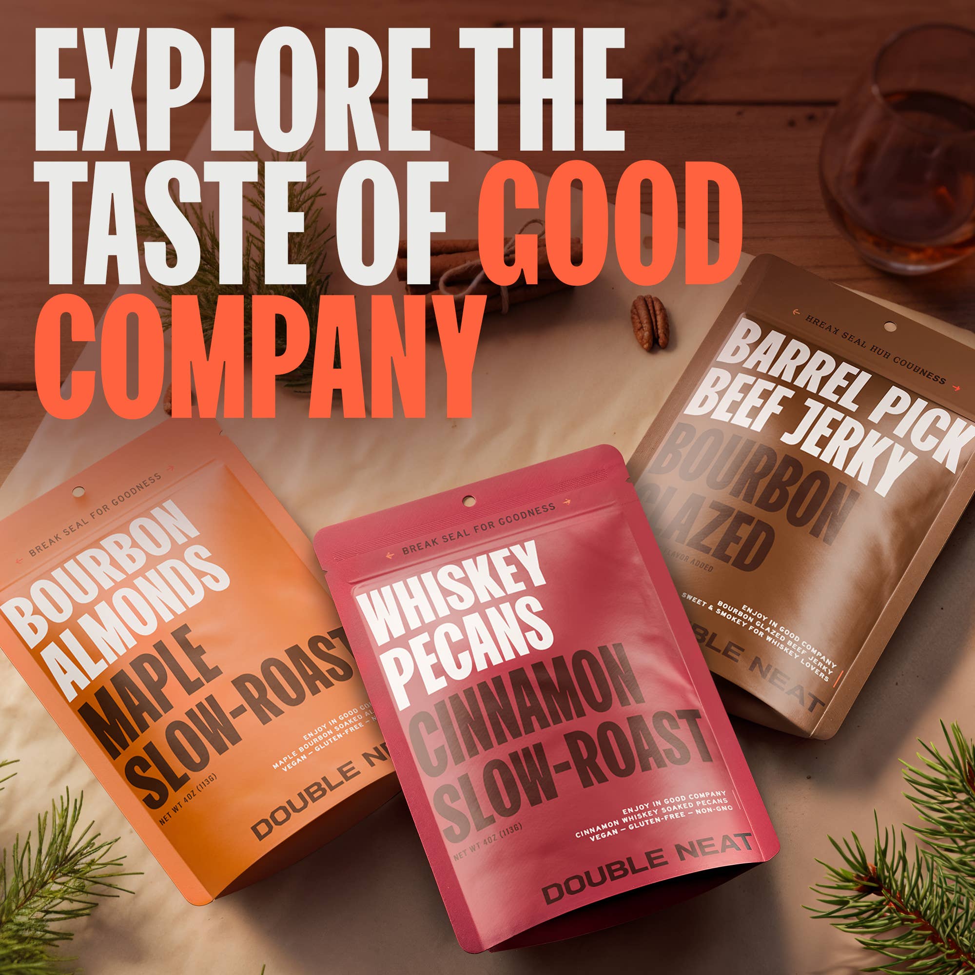 Double Neat - Wholesale Nuts - Cinnamon Whiskey Pecans5