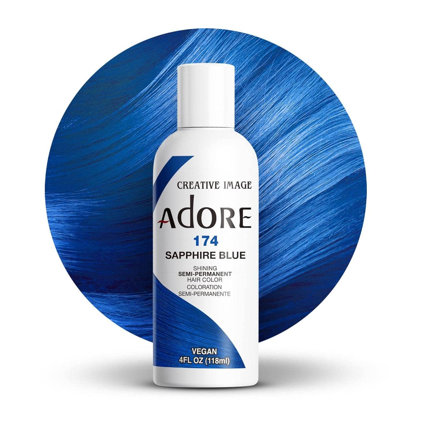 KT Supply - Vendita all'ingrosso Tinte per capelli - Colore semipermanente per capelli Adore, Shaphire Blue, 174