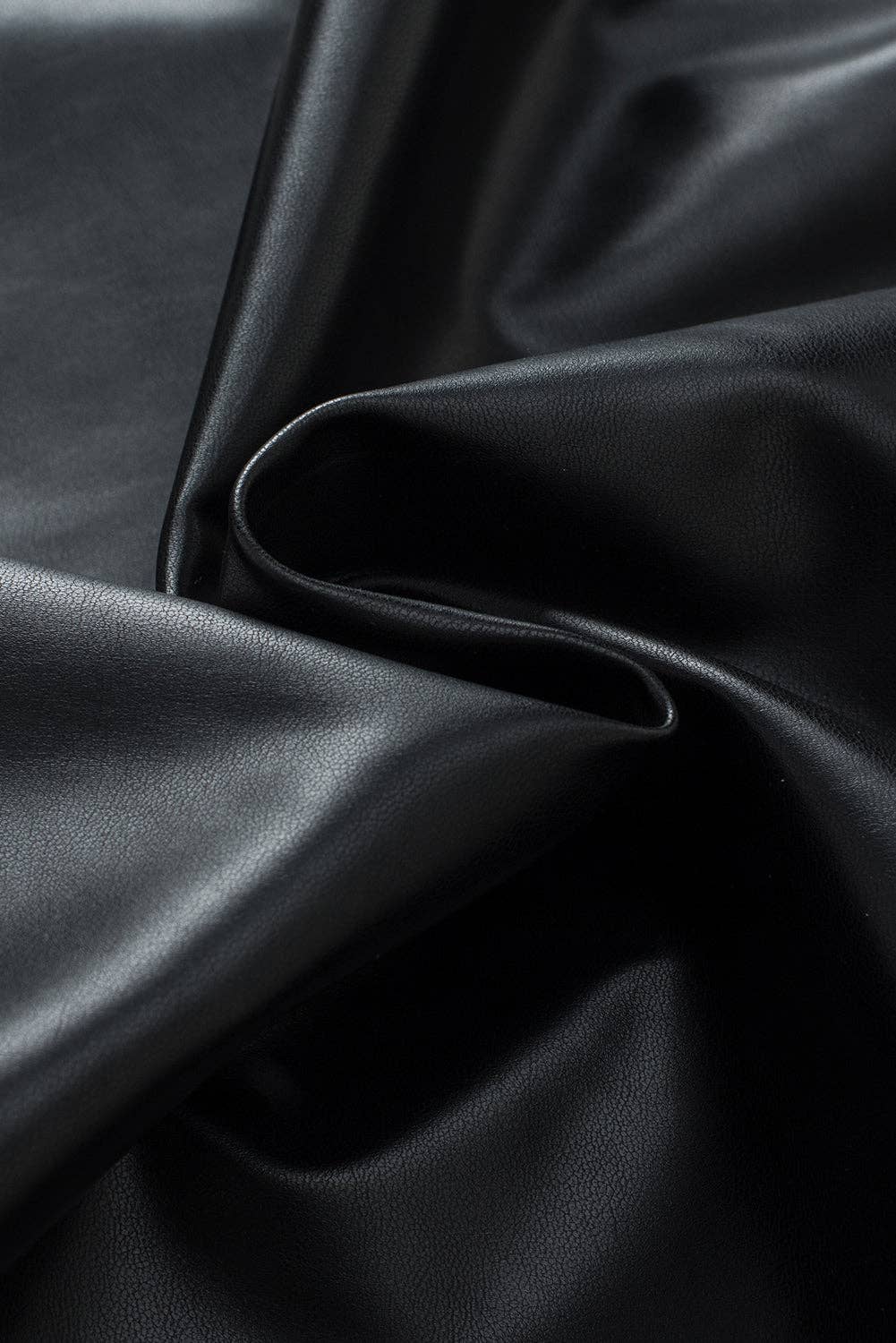 Lovesoft - Wholesale Tank Top - Women's - Black Faux Leather Crew Neck Tank Top6