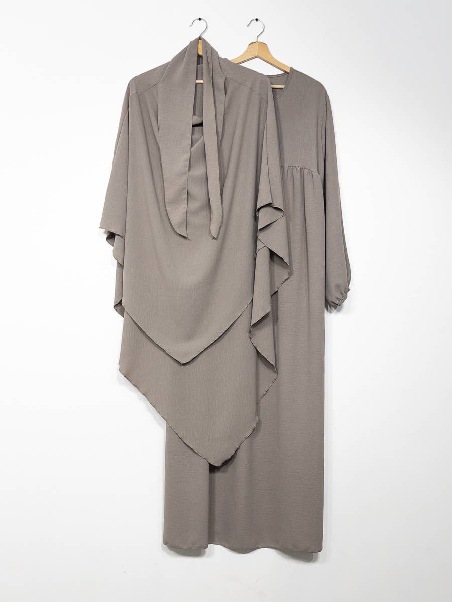 IDEAL OUTFIT - Wholesale Kaftan - Dames - 2-delige khimar en abaya set in jazzstijl ref:e2326+2501jazz39