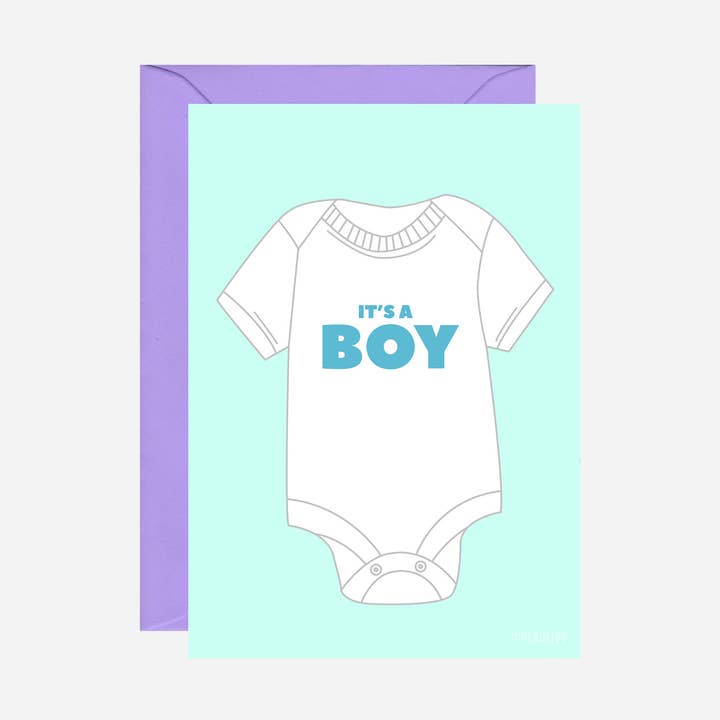 Carte C'est un garçon pour la vente par Pearl Ivy