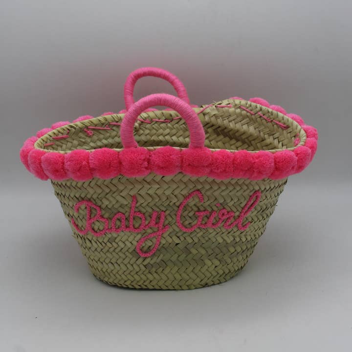 Custom Straw Beach Bag – Personalized Pompoms Woven Basket  (Copy) for wholesale by MOROHANDS