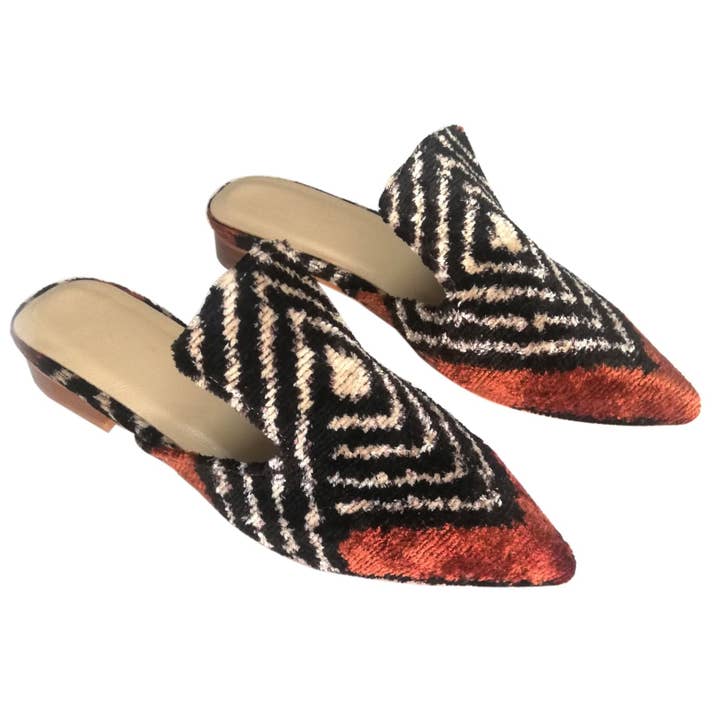 Silkevelour Ikat Tøfler 038 for engroshandel hos MIASETA