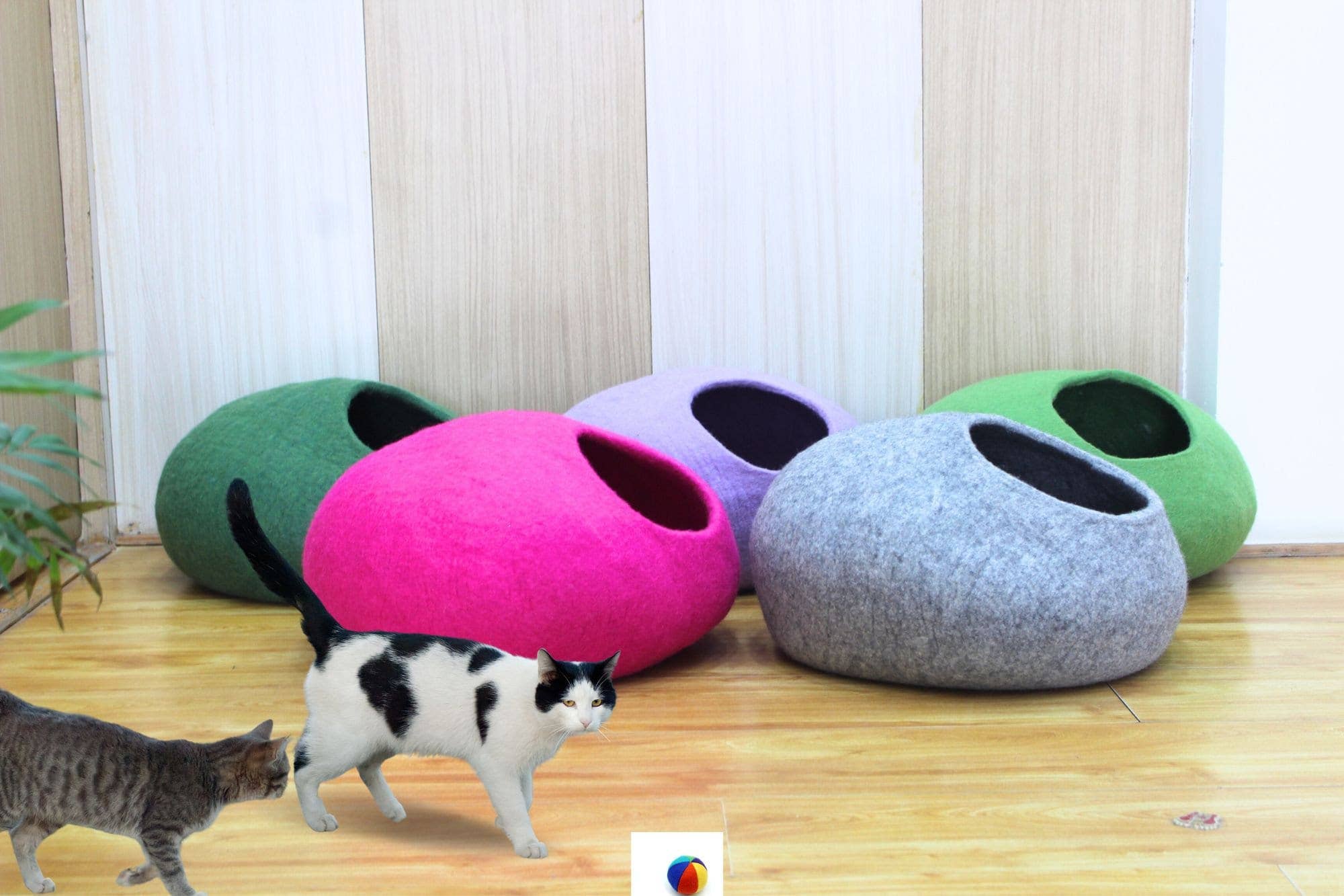 Woollyfelt - Wholesale Pet cave – Cat/dog - Felt Cat Cave - Colorful Pet Hideaway and Bed