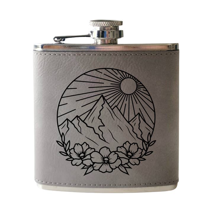 Flask- Floral Mountain Flask for wholesale by Beckman Design