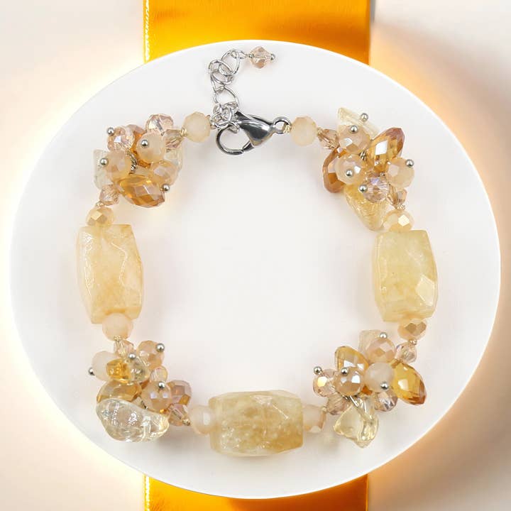 Naturligt prehnit og krystaller mix armbånd for engroshandel hos IST Jewelry