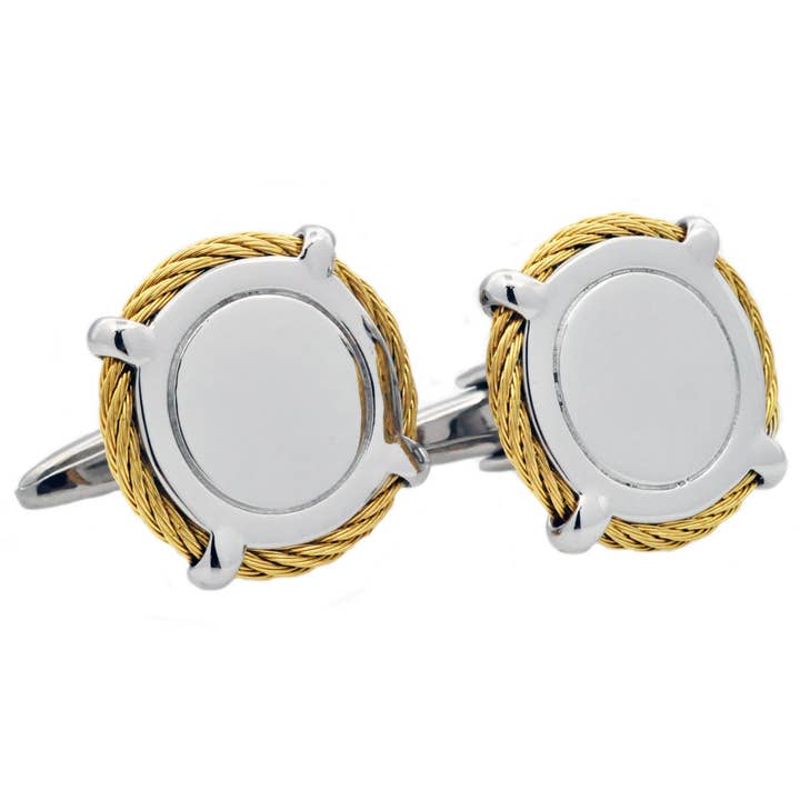 Gemello da uomo in acciaio inossidabile dorato per la vendita all'ingrosso da parte di Blackjack Mens Jewelry