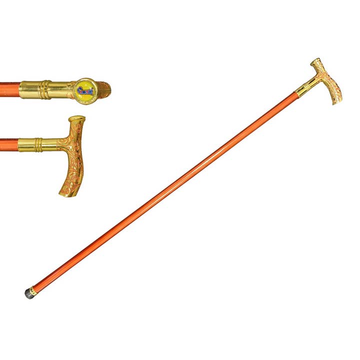 T28311 - 37" Walking Cane with Zinc Handle for wholesale by Western Fashion