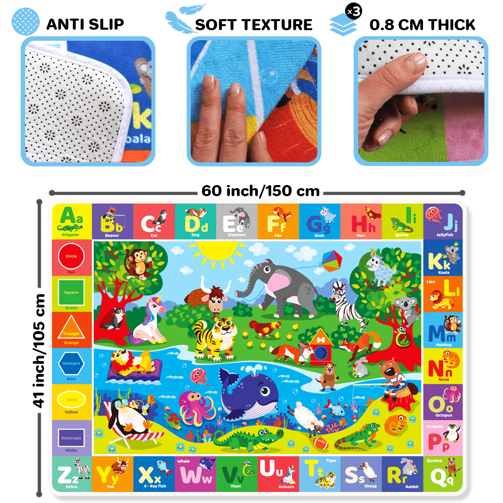 QUOKKA - Wholesale Play Mat - Kids & Baby - Baby Plush Mat | Plush ABC Playmat for Toddlers and Infants2