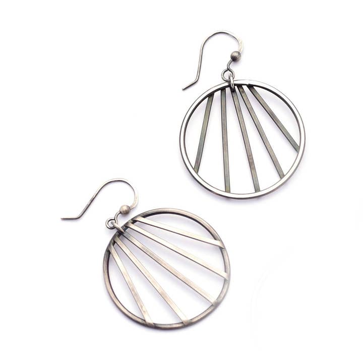 Fan Hoops, Perimeter Earrings, Large for wholesale by Erin Austin Design