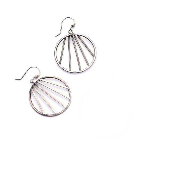 Fan Hoops, Perimeter Earrings, Large for wholesale by Erin Austin Design