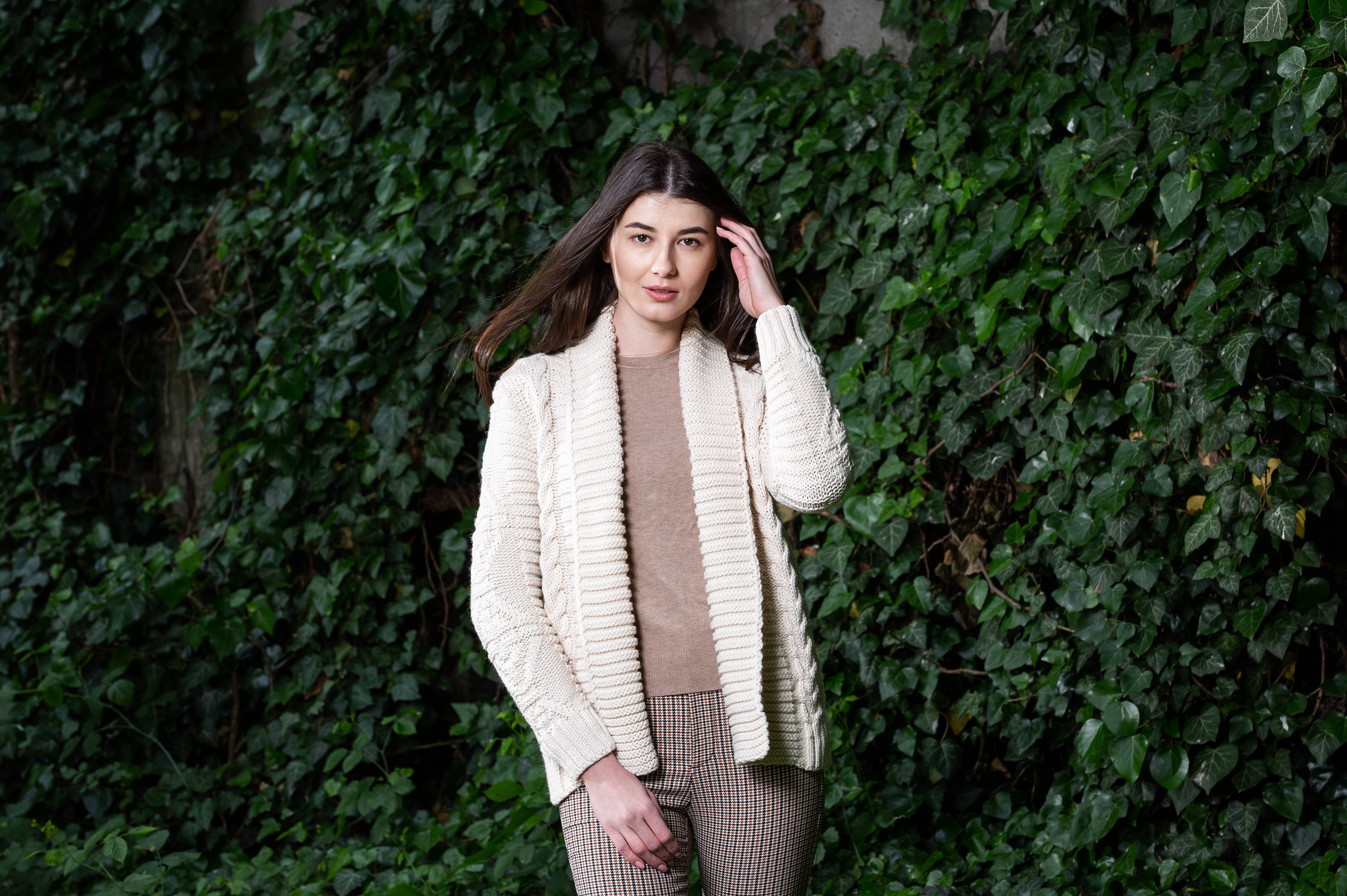 Saol - Wholesale Cardigan - Women's - Open Front Cable Knit Cardigan