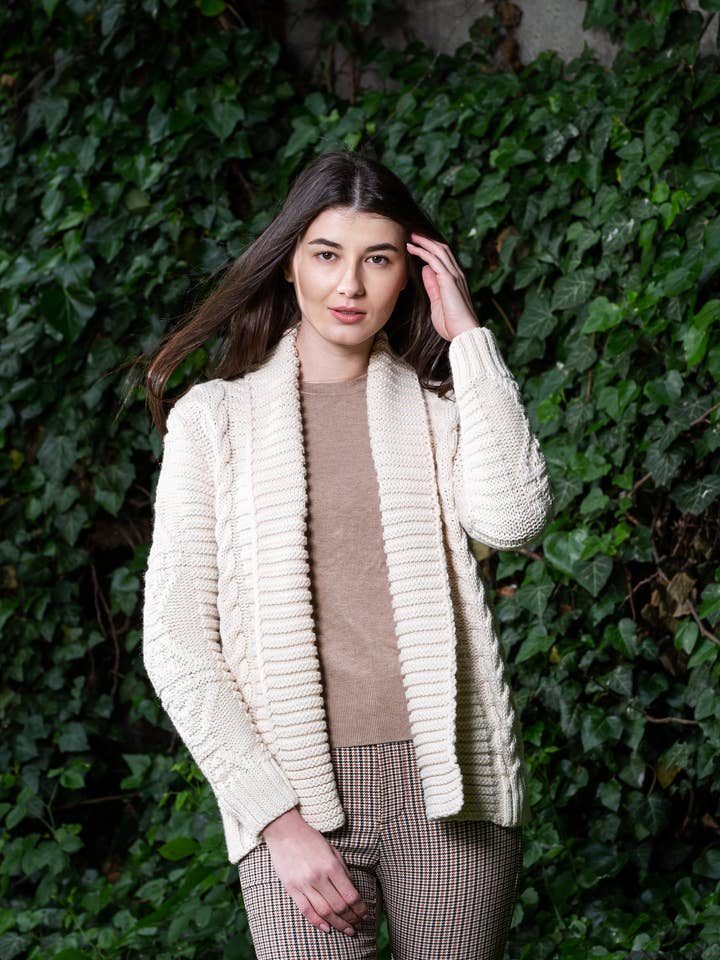 Open Front Cable Knit Cardigan for wholesale by Saol