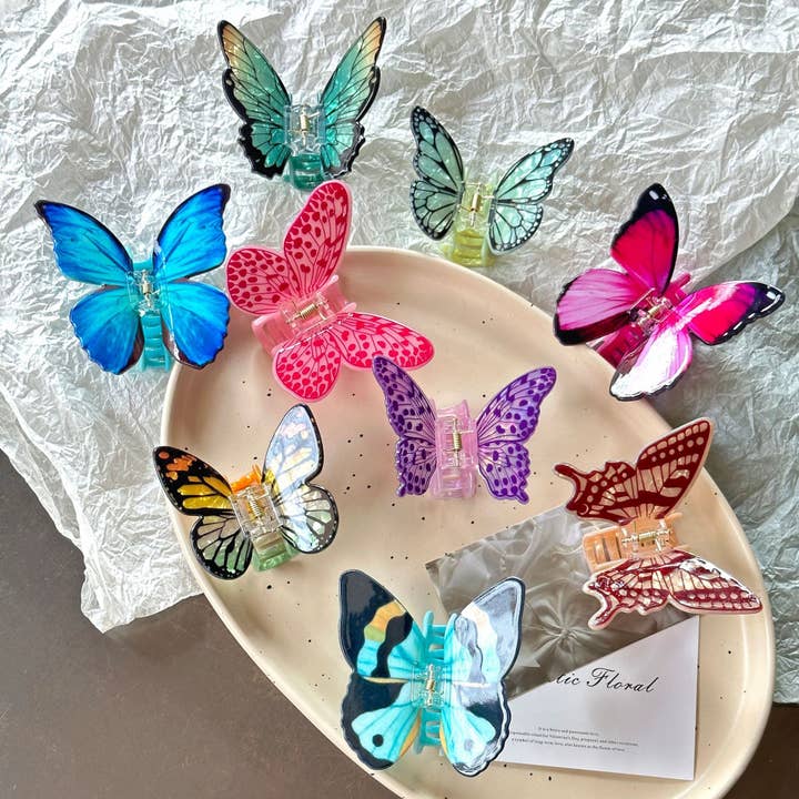 SoapElenGlen - Wholesale Hair Clip - Women's - Colorful Butterfly Claw Clip13