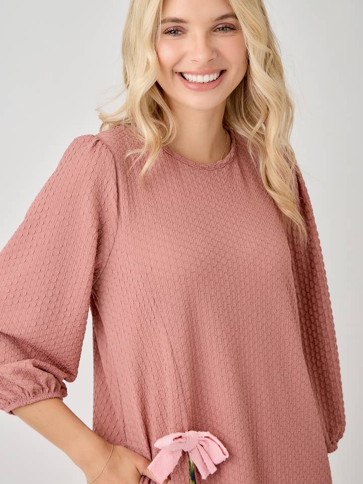 Celeste Clothing - Wholesale Dress - Women's - WOMEN'S MODEST SIDE BOW DRESS WITH PUFF SLEEVES AND POCKETS14