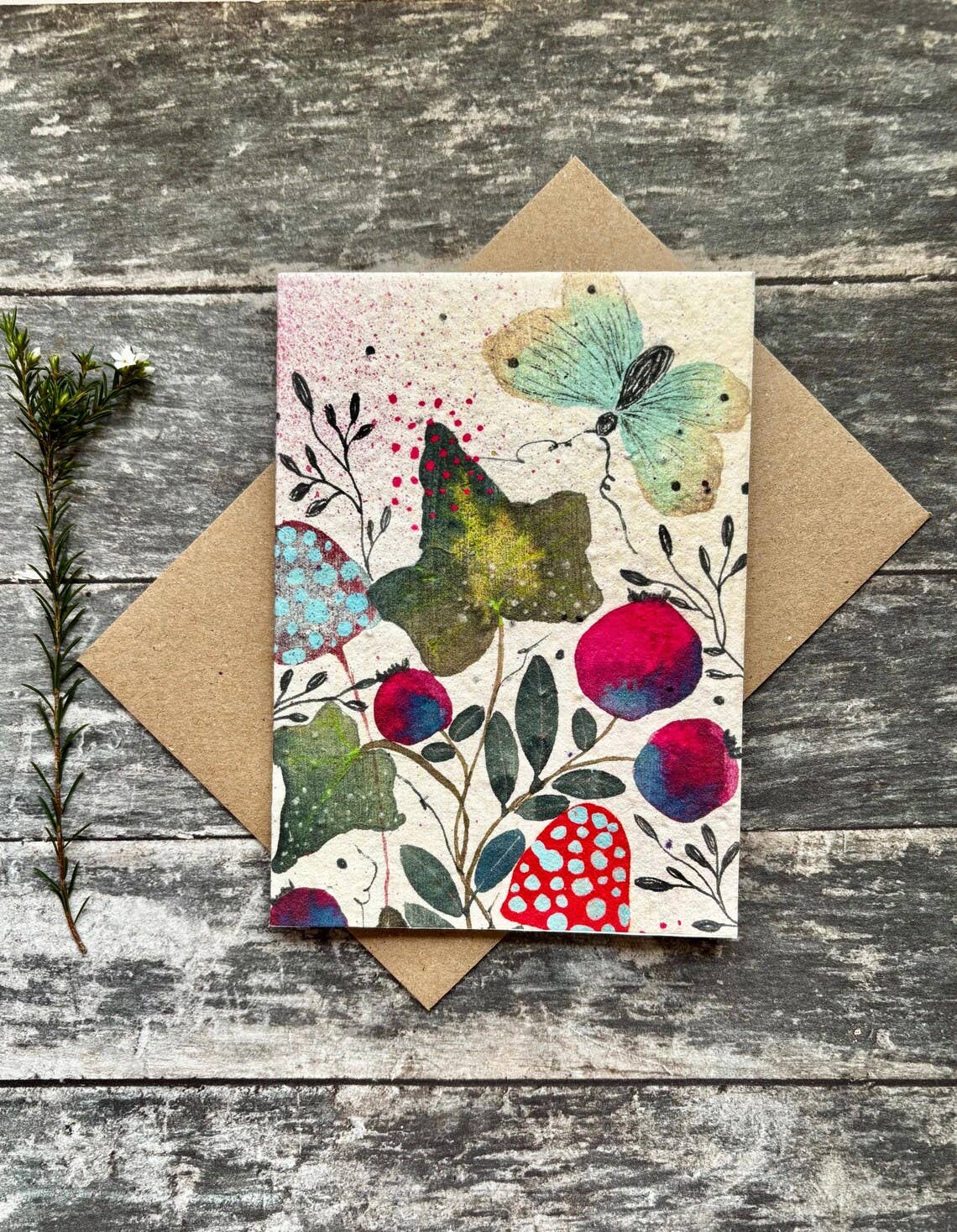 Erika's Whimsical Art – wholesale Birthday card – Plantable Seed Paper Birthday Card, Blank Inside