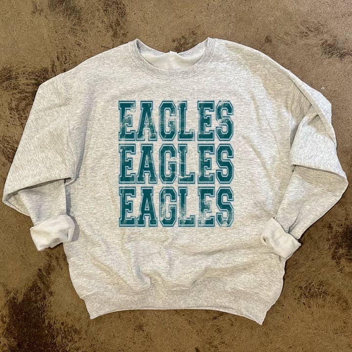 Eagles Varsity Print Crewneck Sweatshirt for wholesale by Jordanna Adams