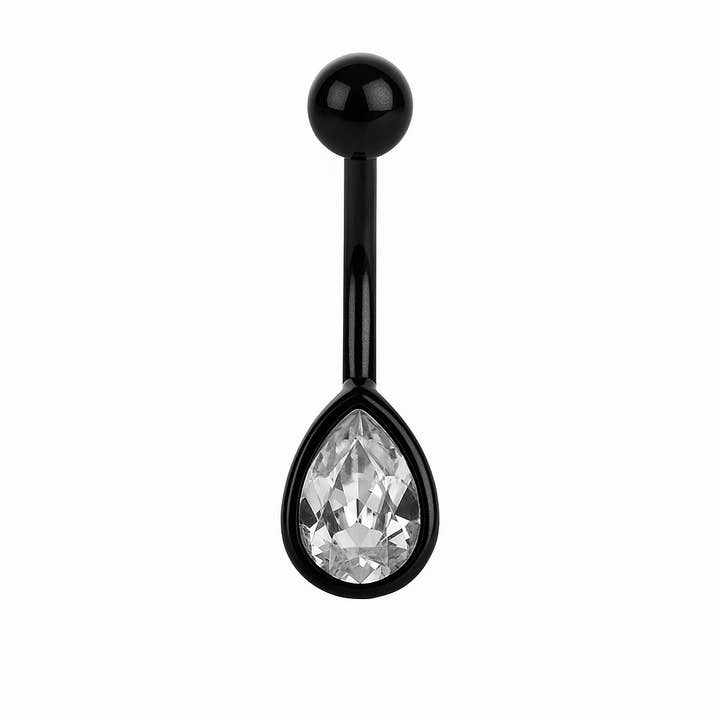 Gemscape UK - Wholesale Single Earring - Stunning Teardrop Black Diamond Stud Body Piercing - Summer2