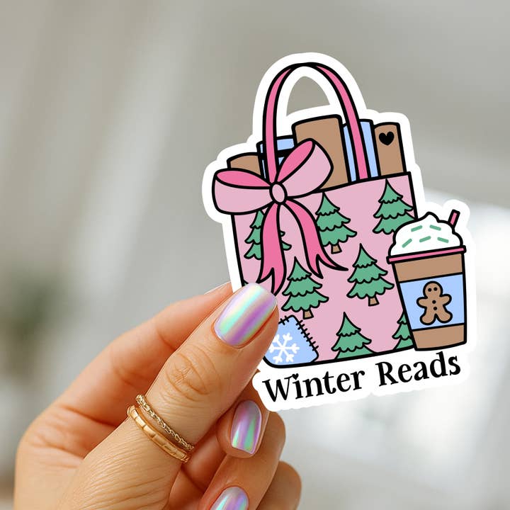Winter Reads Bookish Matte Vinyl Sticker for wholesale by Be Kind Booktique