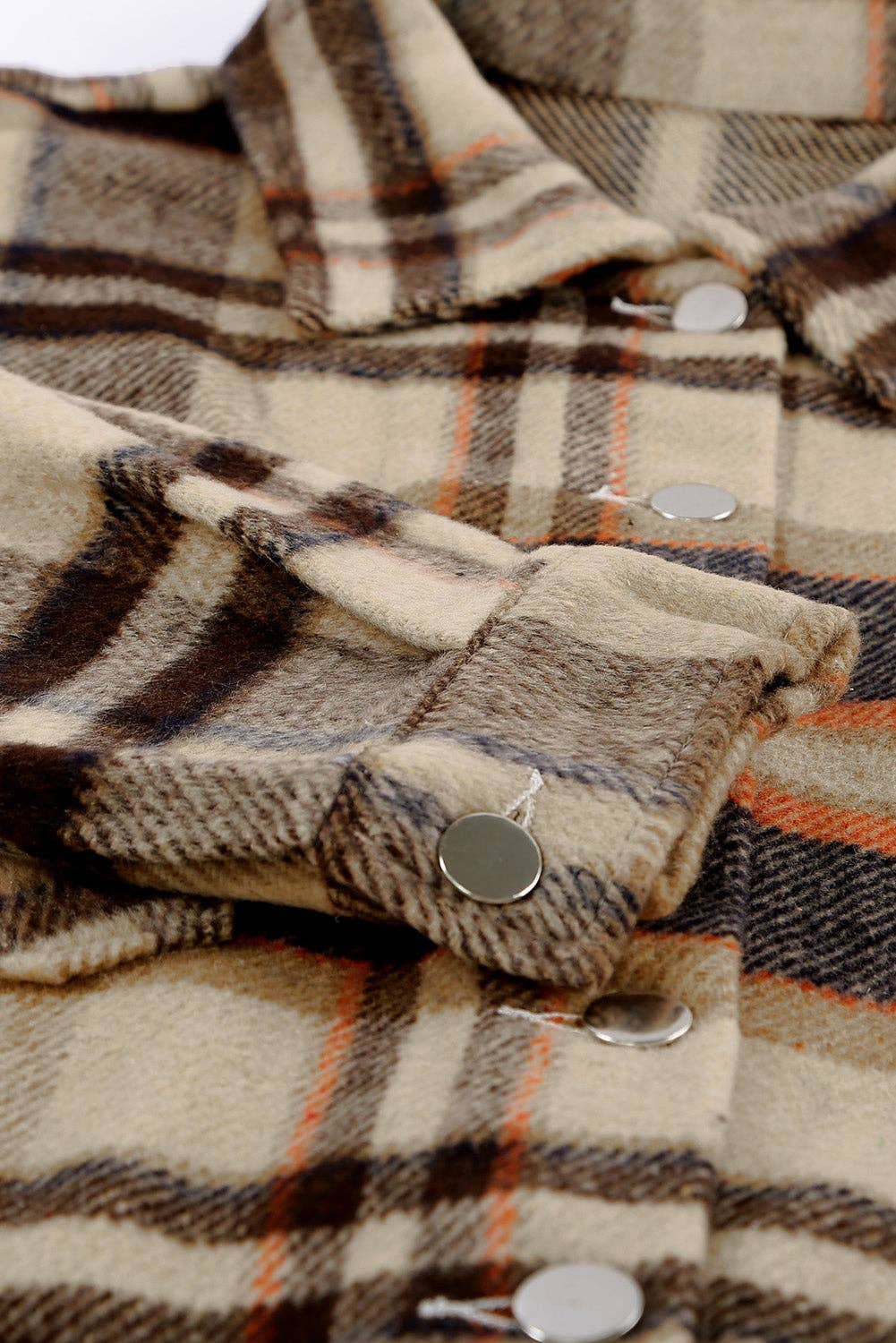 PRETTY BASH - Wholesale Shirt Jacket/Shacket - Women's - Plaid Pocketed Button Front Shacket14