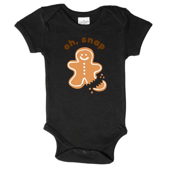 Spunky Stork - Wholesale Screen Printed T-Shirt - Kids - Oh Snap Gingerbread Man Funny Christmas Baby Toddler Top4
