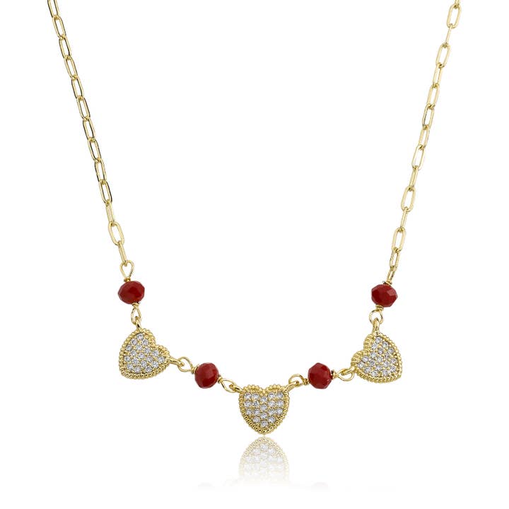 Micro Pave hart ketting voor wholesale door Little Miss Twin Stars