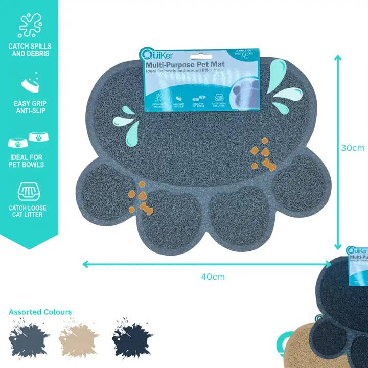 Quiker Pet Products β wholesale Pet food mat β Dog β Multi-Purpose Pet Place/Litter Mat - 18 Pack3