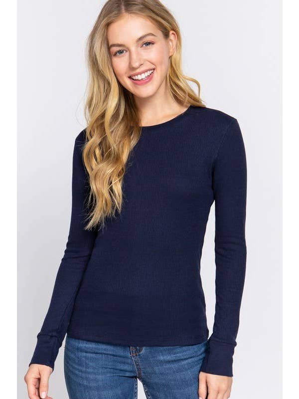 Vanilla Monkey - Wholesale Knit Top - Women's - Long Sleeve Crew Neck Thermal Knit Top6
