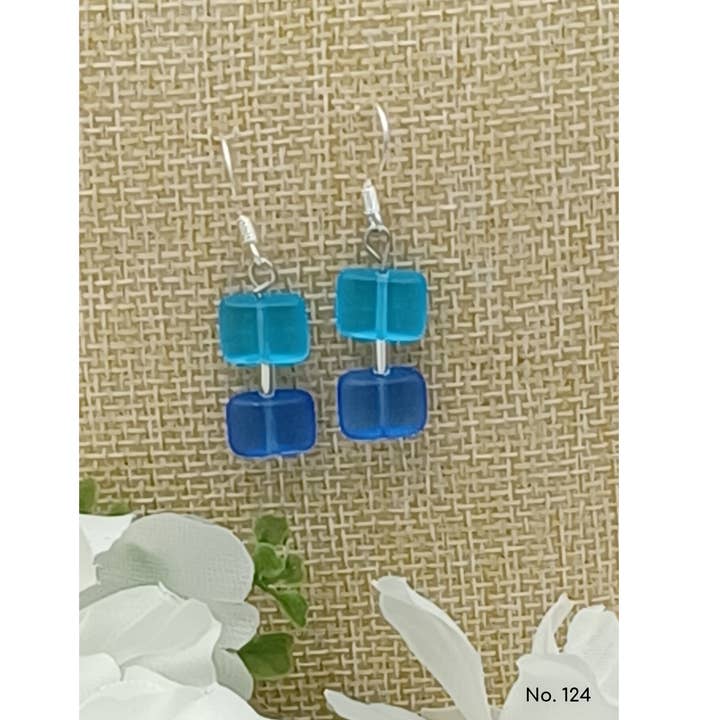 perleperle - Wholesale Dangle Earrings - Earrings glass beads, classic cushion shape, Anna15