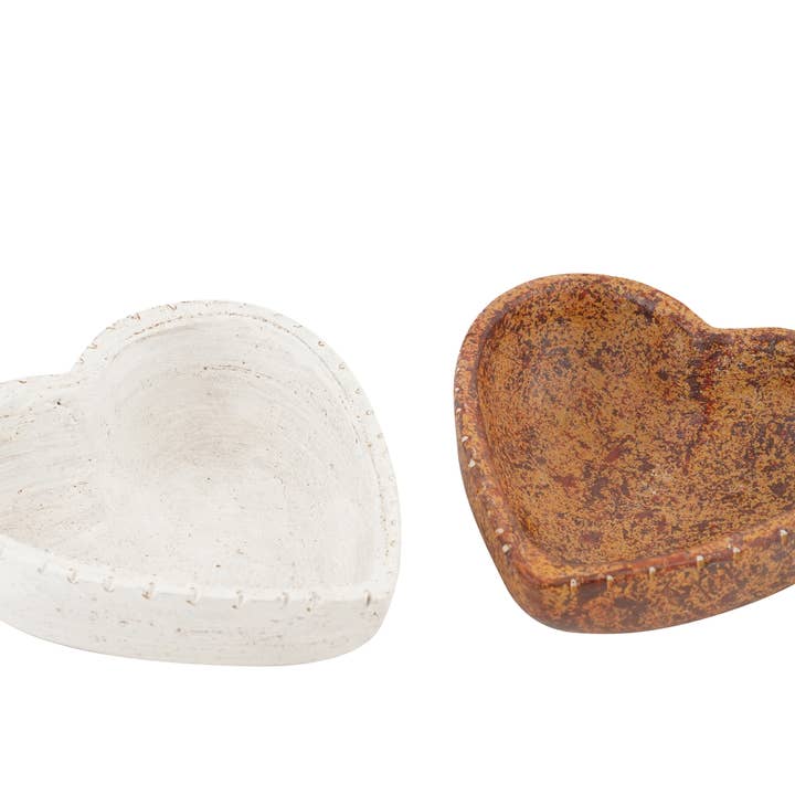 My Amigos Imports - Wholesale Candle Holder - Simple Heart Candle Clay Vessel -2 Color Choices6