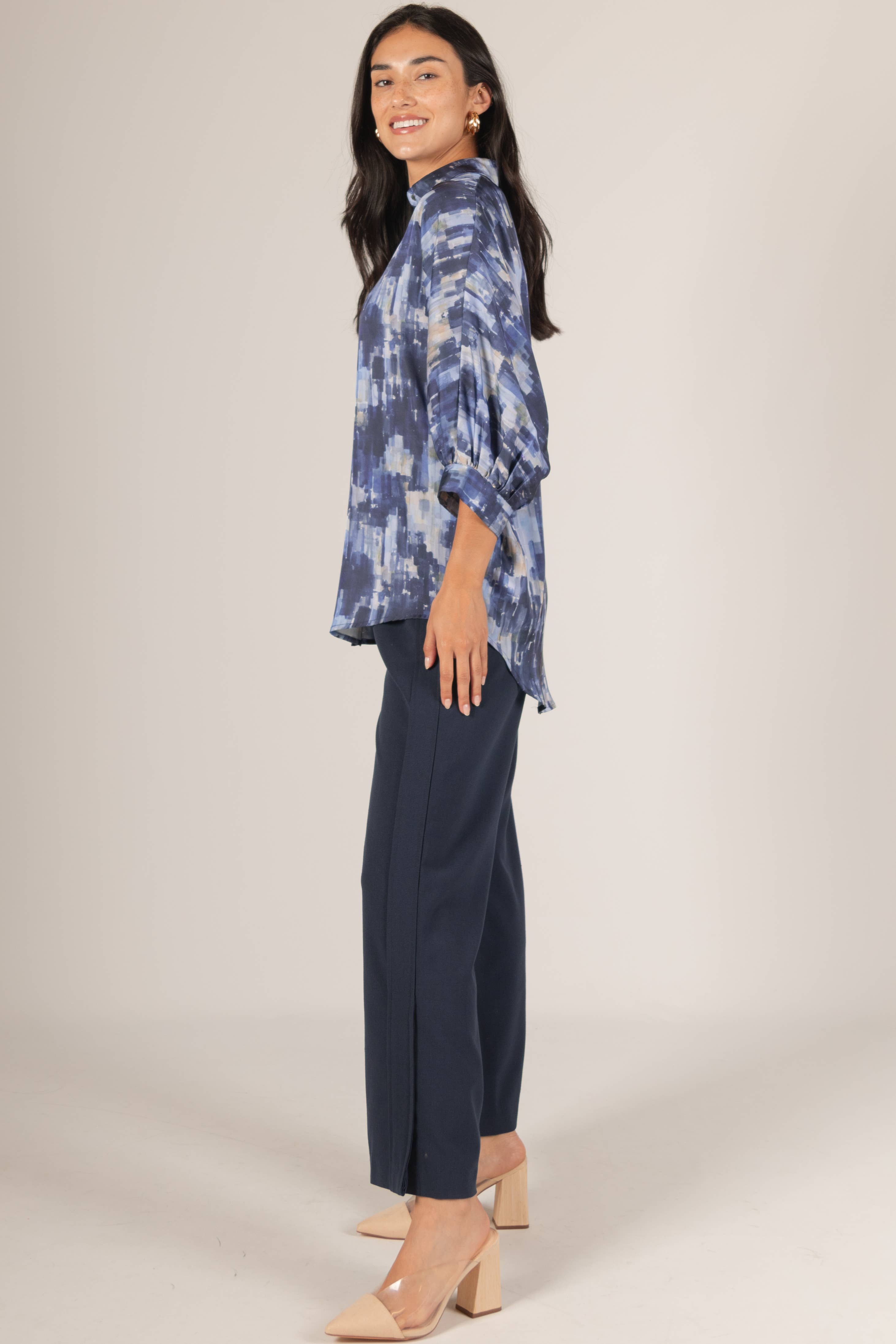 Before You Collection - Wholesale Pants - Women's - Woven Wide Leg Elastic Waist Side Slit Pants3