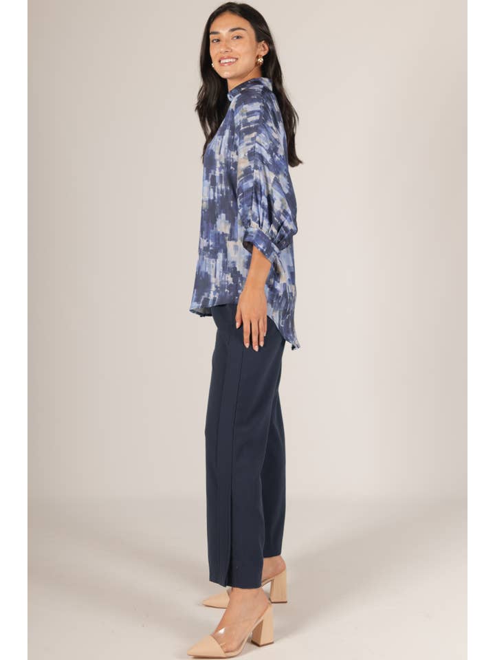 Before You Collection - Wholesale Pants - Women's - Woven Wide Leg Elastic Waist Side Slit Pants3