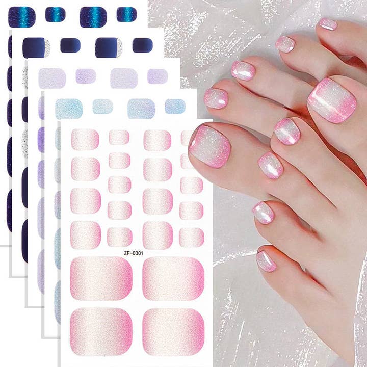 Autocolantes para Unhas Gradient Onyx Cobertura Total Impermeáveis para Dedos dos Pés por atacado de MoodGold