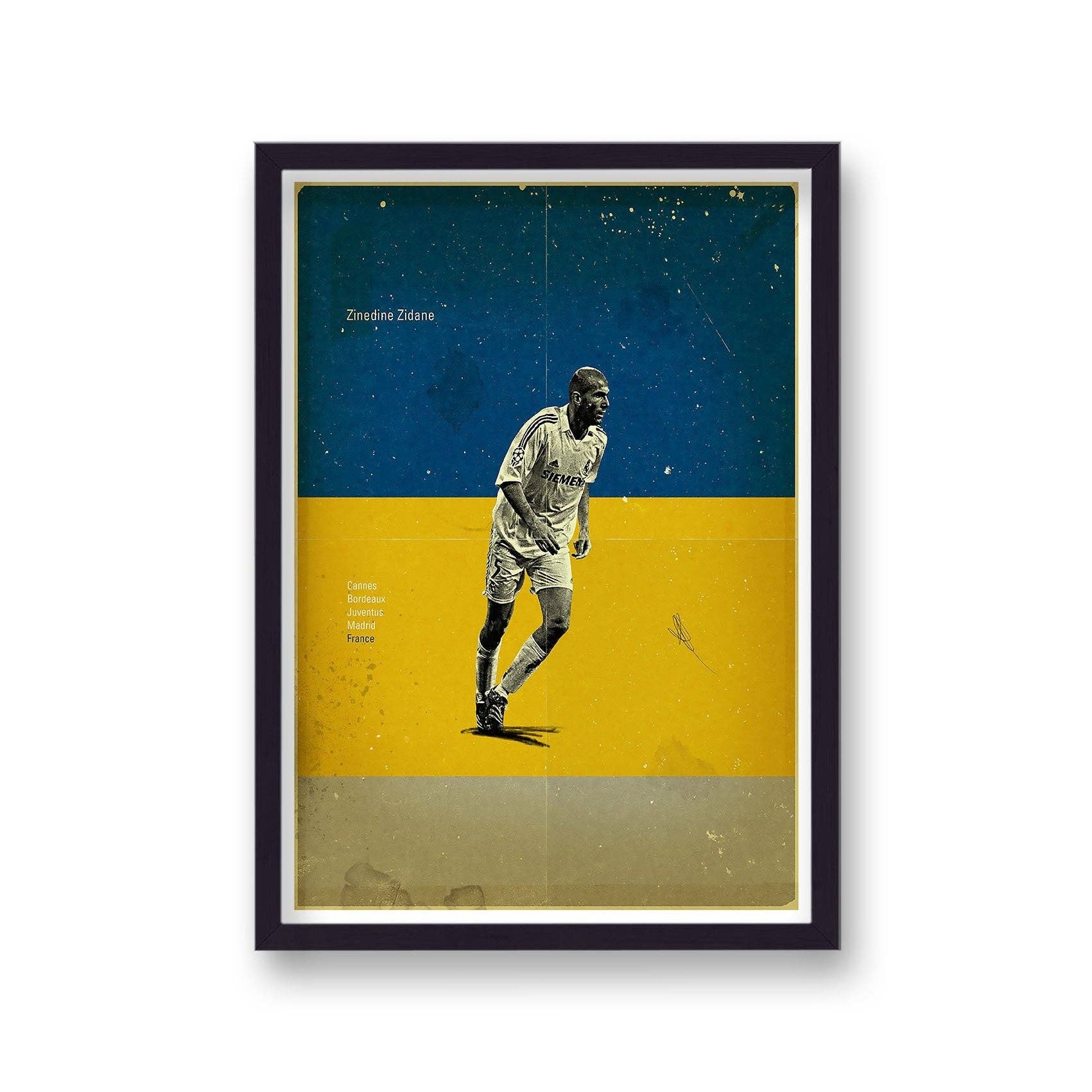 Gallery Print and Art – wholesale Art print – Football Heroes Zinedine Zidane Real Madrid Vintage Print0