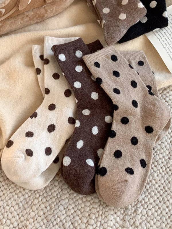 Color Block Thicken Polka Dot Socks DP25A454 for wholesale by Dipped Shop