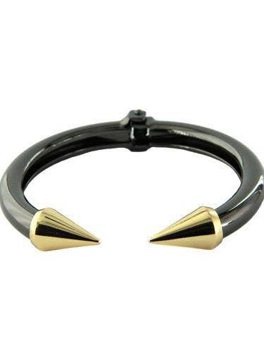 Gunmetal & Gold Two Tone Spike Tip Bracelet for wholesale by Jewel Cult