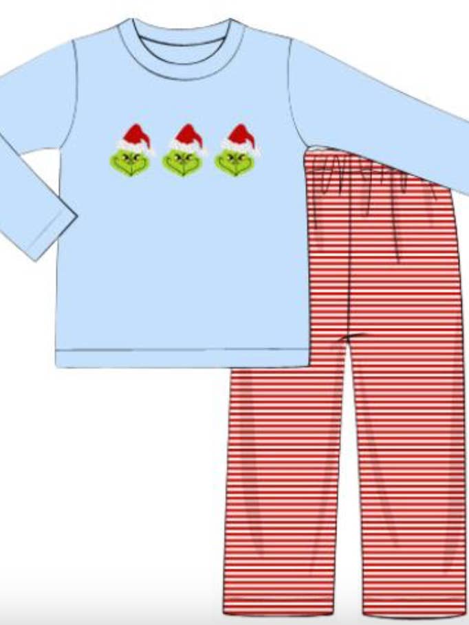 BLUE GRINCH SET- FRENCH KNOT for wholesale by Beck & Gray