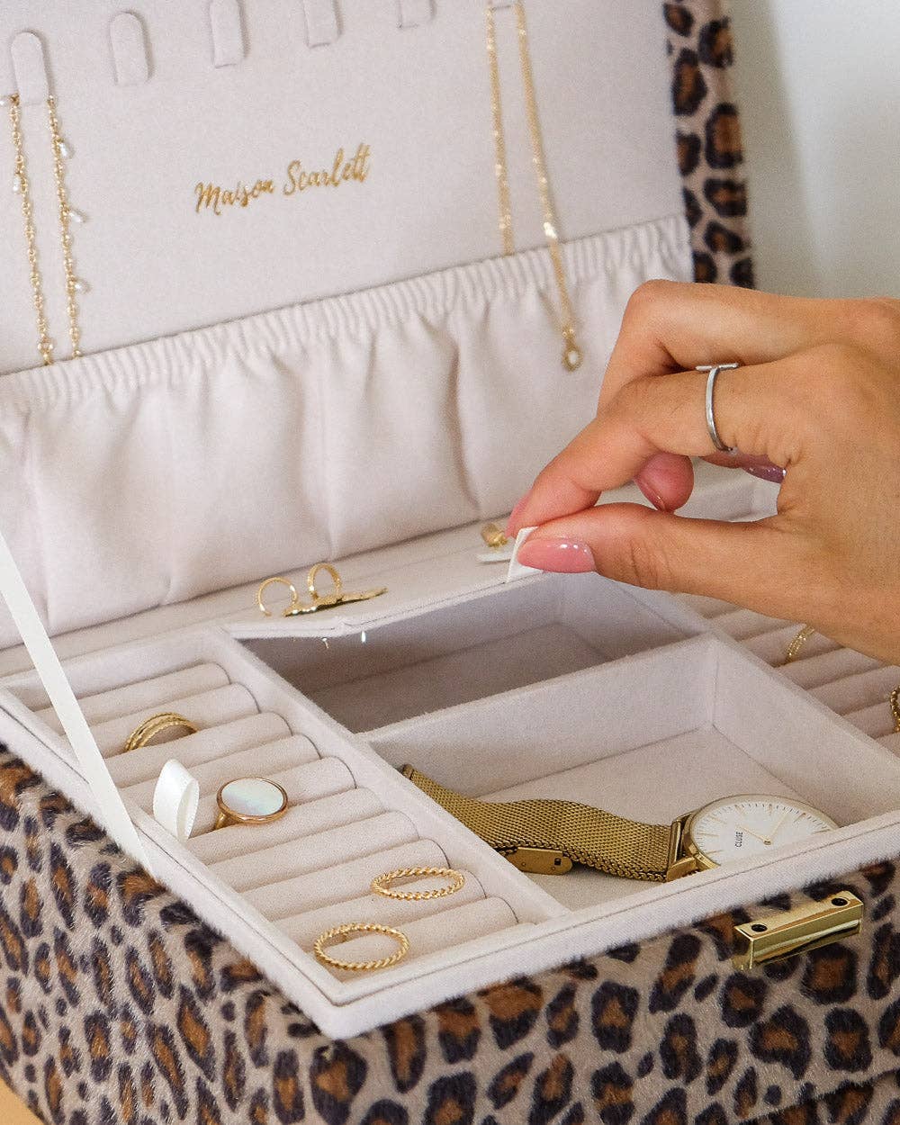 Leopard Denise smyckeskrin med leopardmönster för wholesale på Faire4