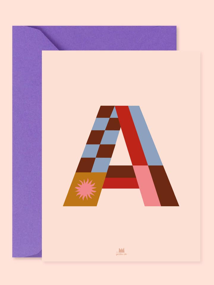Letter Card - initial (with envelope) for wholesale by Ma Petite Vie